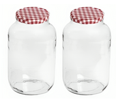Tarros de Cristal Mundotarros 4 Litros - Tapas de Metal - Frascos Grandes 4000 Ml - Conservas, Encurtidos, Alimentos Caseros - Botes 4 Litros