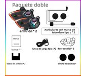 Y80 2X Motorcycle Helmet Intercom Bluetooth Headset V5.3 Hands Free Call Wireless Noise Reduction Waterproof 1000M Interphone