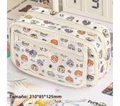 9-layer Large Capacity Cartoon Pencil Case with High-quality Transparent Flip Cover for Storing Stationery and Small Items