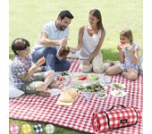 Manta de picnic extragrande para exteriores, 80x80 pulgadas, impermeable, plegable, a Cuadros, para Playa, camping, césped, Parque, accesorios, Lindas Ideas para parejas, registro de bodas (verde y Blanco)