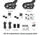 WAYXIN R5 Motorcycle Intercom Helmet Headsets FM Radio, BT5.0 Communication Interphone Intercomunicador Moto, Waterproof 2 Rider