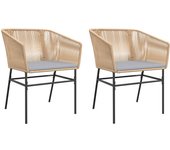 vidaXL Sillones de jardín con cojines 2 uds ratán sintético marrón