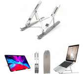MAGIC SELECT Soporte Elevador Plegable para Tablet y Portátiles Hasta 11". Diseño Ergonómico Multiángulo y Antideslizante