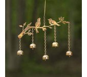 Carillón de viento Birds w/Bells, acero, multicolor