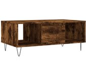 vidaXL Mesa de centro madera contrachapada 90x50x36,5 cm Blanco, Negro, Blanco brillante Mesita de Salón o Comedor o Auxiliar Mesa de Café Meuble Salón