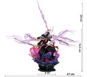 40cm One Piece Zoro Anime Figure Three Heads Six Arms Nine Blades Flow Shura Roronoa Zoro Action Figure PVC Collection Model Toy