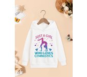 Just A Girl Who Loves Gymnastics Girls Hoodie Children'S Tracksuit Cap Sweatshirt Winter Thick Clothes Sports Gymnastics Lover