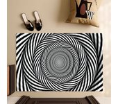 3D Illusion Black and White Checkerboard Floor Mat Bedroom Kitchen Door Bath House Super Absorbent Foot Non-slip