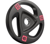 ManiBoom Discos Pesas Hierro ENGOMADO 30mm y 50mm Olimpica con Anillo Interior de Acero y Triple Agarre ERGONOMICO - Disco para Barra o Mancuernas 2,5kg, 5kg, 10kg, 15kg, 20kg