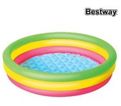 Bestway Piscina Hinchable Infantil 3 Aros Suelo Acolchado 102x25 cm +2 Años Jardin 51104