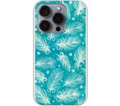 Funda original compatible con Iphone 14 Procon diseño de Patron plumas blancas con fondo