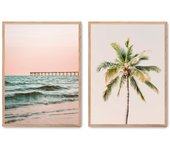 Set de 2 cuadros calidad premium con marco de madera - 30x40 cm o 50x70 cm - POSTER LAB