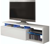 Mesa para TV con led incliído blanco brillo 150x43x41 cm