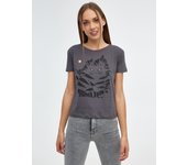 Camiseta de manga corta y cuello redondo con estampado gráfico INSIDE