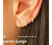6pcs Set Geometry Oval Gold Plated Copper Huggie Hoop Earrings for Women Chic Simple Minimalist Hoop Earring Jewelry Accessories