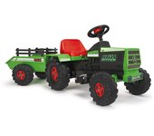 INJUSA - Tractor Eléctrico Infantil Basic | Tractor a Batería para Niños de 1 a 3 Años | Batería de 6V | Remolque Trasero | Bandas de Goma EVA en Ruedas | Velocidad máx. 3 km/h | Color Verde