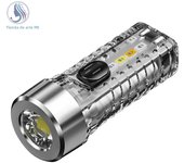 Mini Keychain Flashlight USB Rechargeable Multifunction LED Lamp Waterproof Fluorescent Magnetic Warning Camping Flashlight