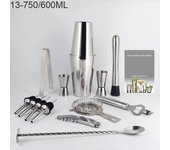 13Pcs Bartender Kit Cocktail Shaker Mixer Bar Tools 750/600ml Shakers With Cocktail Recipe Pourer Jigger