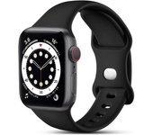 Correa deportiva de silicona para Apple Watch de 41 mm, 40 mm y 38 mm, compatible con Apple Watch Series 9, 8, 7, 6, 5, 4, 3, 2 y 1 SE, talla S/M, color negro.