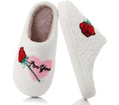 LINDAS ZAPATILLAS PARA MUJER - Zapatillas de casa para interiores mullidas, acogedoras y cálidas - Lindas zapatillas con forma de corazón para mujer