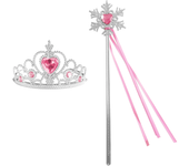 Girls Princess Crown Magic Wand Accessories Party Cosplay Elsa Anna Rhinestone Headband Hair Bands For Kids Hairbands Gifts Toys