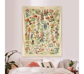 1pc Retro floral and plant tapestry, collection garden floral identification reference picture tapestry