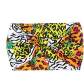 European and American New African Printed Headband Sports Wide Edge Knot Elastic Headband Leopard Pattern Headband