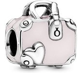 Charm para bolso de viaje Pandora rosa - Compatible con pulseras Moments - Joyería para mujer - Regalo para las mujeres de tu vida，Incluye Caja Original