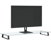 vidaXL Soporte de Monitor Elevador de Pantalla Vidrio Templado y Metal Color Blanco,  Negro, y mas