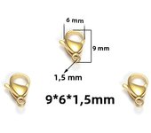 25Pcs Stainless Steel Gold Black Lobster Clasps Jewelry Findings DIY Necklace Bracelet Making Accessories 9/10/11/12/13/15MM