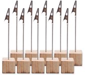 10PCS/Set Wooden Place Card Holder Clips Wedding Favors Place Card Holder Table Photo Memo Number Name Clips Base