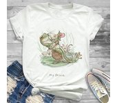 Lovely Style Pet Print T-Shirt Crew Neck Casual Short Sleeve T-Shirt Spring Summer Women's Clothing Fashion Simple Short Sleeve