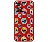 Funda Silicona Líquida Roja para Xiaomi POCO M4 Pro 5G diseño Catrina Dibujos