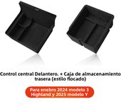 Car Storage Box For Tesla Model 3/Y Highland Junipe Center Armrest Hidden Box Cup Holder Console Organizer Car Box Accessories