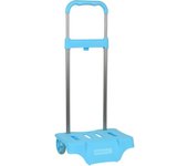 SAFTA - CARRO PORTAM.CELESTE PANT.298C - Carro para Mochila Fabricado en España Ruedas antivibración y silenciosas cubierta de goma transparente - Mochila Carro Sistema de sujeción para mochilas UNIVERSAL - Carro Mochila