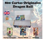 Pack 800 Cartas + 5 Cartas HOLO + 2 Sobres - Regalo ideal niños, cumpleaños - Cartas Dragon Ball Original Sellado Tcg Jcc