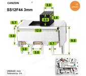 Micro Slide Switch Spdt 3 Pin 5 Positions Mini ss12f15 ss12f44 1p2t 3mm 4mm 5mm 6mm Small Toggle Pcb Mount Terminal for Arduino