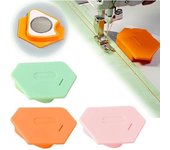 Guía de costura magnética para máquina de coser, guía de costura multifuncional poligonal, guía de dobladillo con escala, accesorios universales para máquina de coser, pie guía de costura (3 piezas)