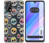 Funda Silicona Transparente para Blackview A50 diseño Catrina Dibujos