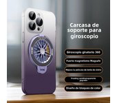 Folding Magsafe Holder Case For iPhone 14 12 13 15 Pro Max Rotating Gyro Matte Clear Gradient Cover For iPhone 15 Pro Hard Case