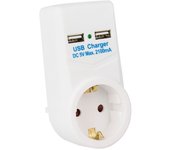 Ledkia Adaptador de Corriente 2xUSB   Blanco