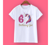 Unicorn Birthday Shirt 1-12 Birthday T-Shirt  Wild Tee Girls Party T Shirt Unicorn Theme Clothes Kids Gifts  Fashion Tops Tshirt