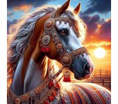 HUACAN Diamond Painting Horse Wall Stickers Picture Rhinestones Mosaic Full Square Round Animal Complete Kit Home Decoration