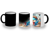 MERCHANDMANIA TAZA MÁGICA ruiseñor artista profesion escultor pintor mascota magic mug