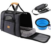 Portador de Gato para Perros, Bolsa transpired para mascotas, portador de viaje con Correa de hombro ajustable, portador de gato con colon tazón (17,3x12,2x13,4 pulgadas)