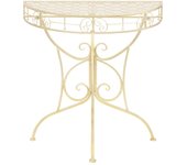 vidaXL Mesa auxiliar vintage metal semicircular 72x36x74 cm dorado Plateado, Dorado, Mesa de sofá Mesa de Entrada para Salón Consola de Entrada Mueble Recibidor Mesita Mesa auxiliar Salon