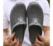 Summer Couple Breathable Half Slippers Men Outdoor Baotou Hole Sandals Beach Flip-flops Men's Casual Flip-flops Platform Sandals
