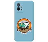 Funda Silicona Líquida Azul para Vivo Y55 5G diseño Adventure Time Dibujos