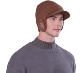 Gorro de invierno con visera Gorro de invierno Gorro cálido Gorro con orejeras Gorro de invierno con visera para hombre Gorro de béisbol de punto con orejeras