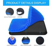 Cojín de Gel Multifuncional para Silla de Oficina, Asiento para coxis ortopedico, Apoyo Transpirable con Funda Antideslizante, Ideal para Coche, Oficina y Silla Ruedas